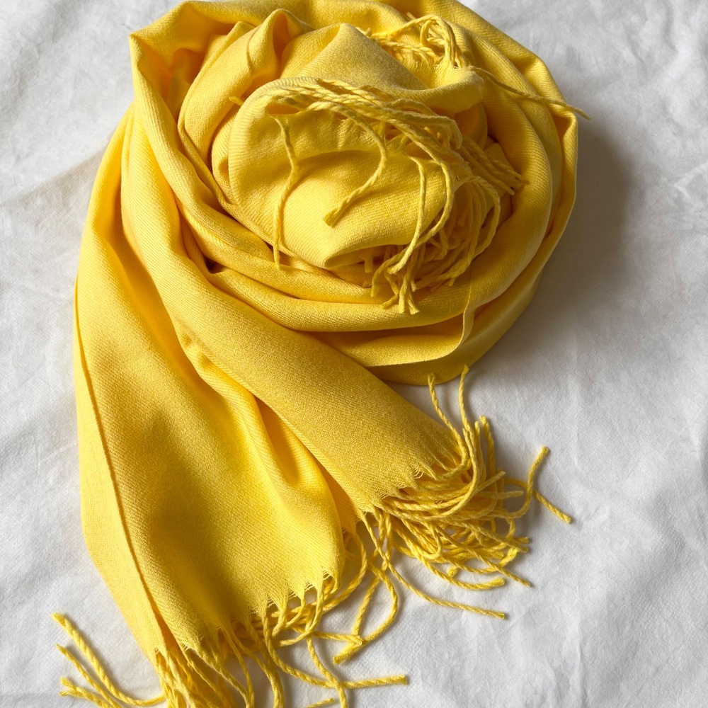 Yellow  Large Scarf, Wool Shawl, Wrap, Warm Pashmina, Winter Accessories NEW